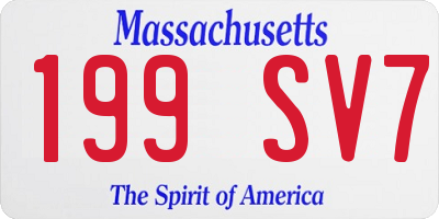 MA license plate 199SV7