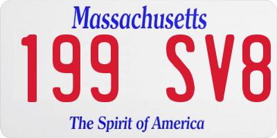 MA license plate 199SV8