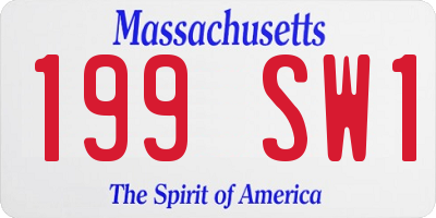 MA license plate 199SW1