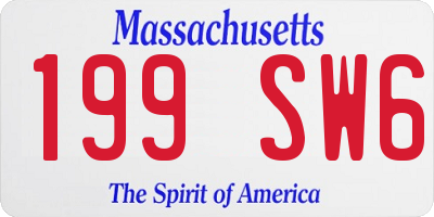 MA license plate 199SW6