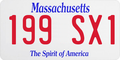 MA license plate 199SX1