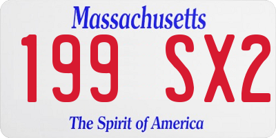 MA license plate 199SX2