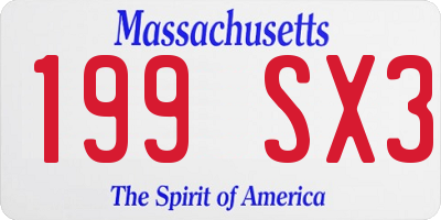 MA license plate 199SX3