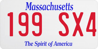 MA license plate 199SX4