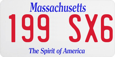 MA license plate 199SX6