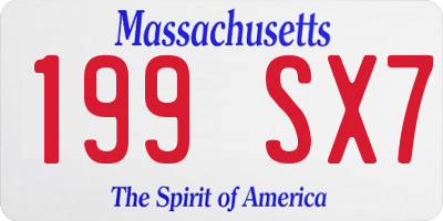 MA license plate 199SX7