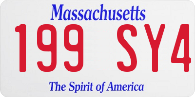 MA license plate 199SY4