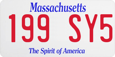 MA license plate 199SY5