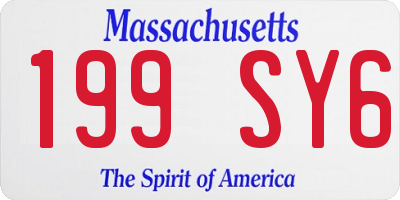 MA license plate 199SY6