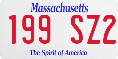 MA license plate 199SZ2