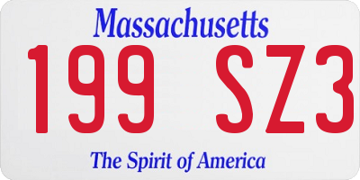 MA license plate 199SZ3