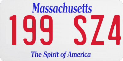 MA license plate 199SZ4