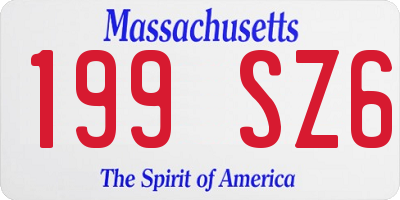 MA license plate 199SZ6