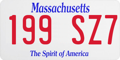 MA license plate 199SZ7