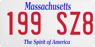 MA license plate 199SZ8