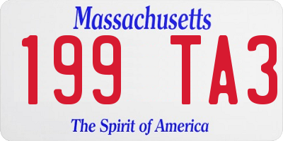 MA license plate 199TA3