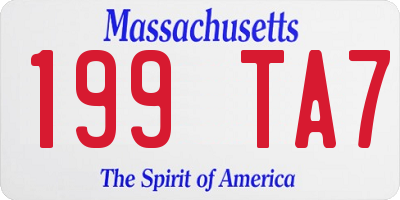 MA license plate 199TA7