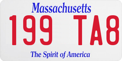 MA license plate 199TA8
