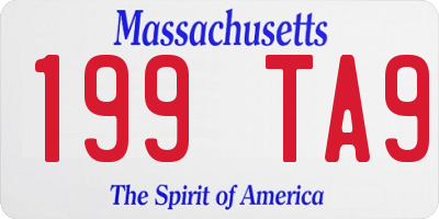 MA license plate 199TA9