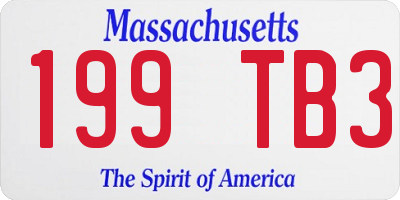MA license plate 199TB3