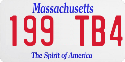 MA license plate 199TB4