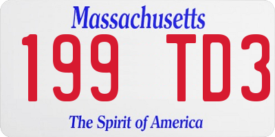 MA license plate 199TD3