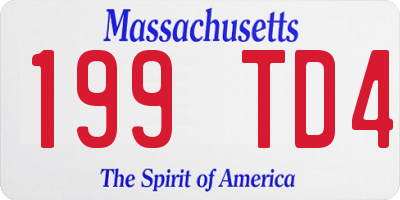 MA license plate 199TD4