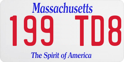 MA license plate 199TD8