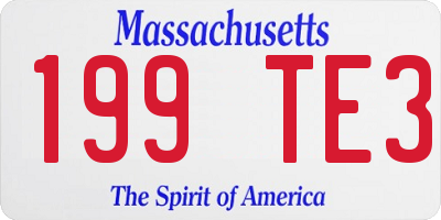 MA license plate 199TE3