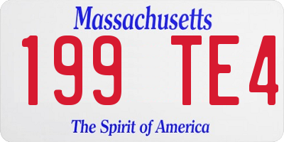 MA license plate 199TE4