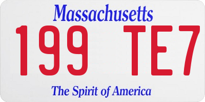 MA license plate 199TE7