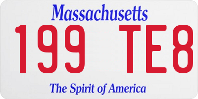 MA license plate 199TE8