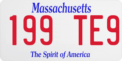 MA license plate 199TE9