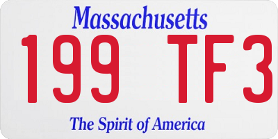 MA license plate 199TF3