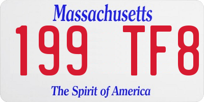 MA license plate 199TF8