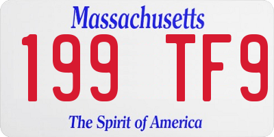 MA license plate 199TF9