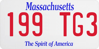 MA license plate 199TG3