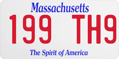 MA license plate 199TH9