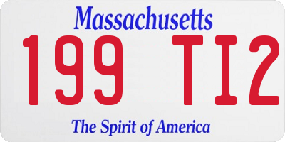 MA license plate 199TI2