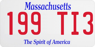 MA license plate 199TI3