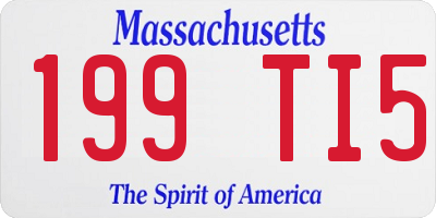 MA license plate 199TI5