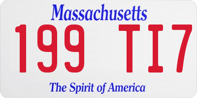 MA license plate 199TI7