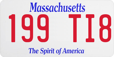 MA license plate 199TI8