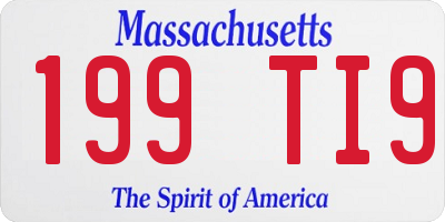 MA license plate 199TI9