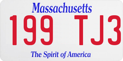 MA license plate 199TJ3