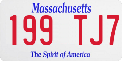 MA license plate 199TJ7