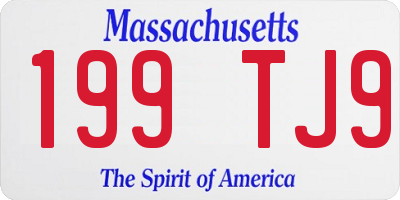 MA license plate 199TJ9