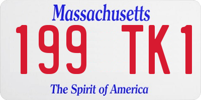 MA license plate 199TK1