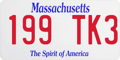 MA license plate 199TK3