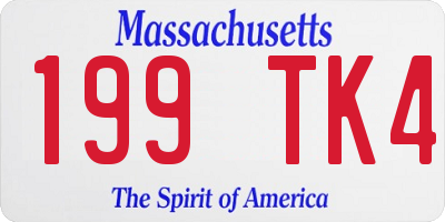 MA license plate 199TK4